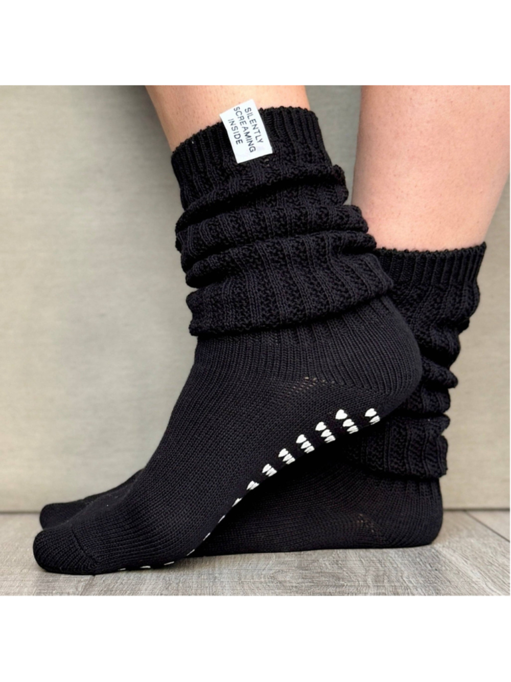 Life by Lexie Silently Screaming Inside Slouch Sock - Sz. OS (NWT)